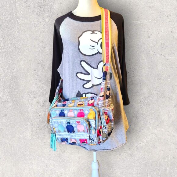 Harajuku Lovers Crossbody Bag Eskimo Kisses Rare Print Heart Zipper Pulls Gwen - Picture 9 of 9